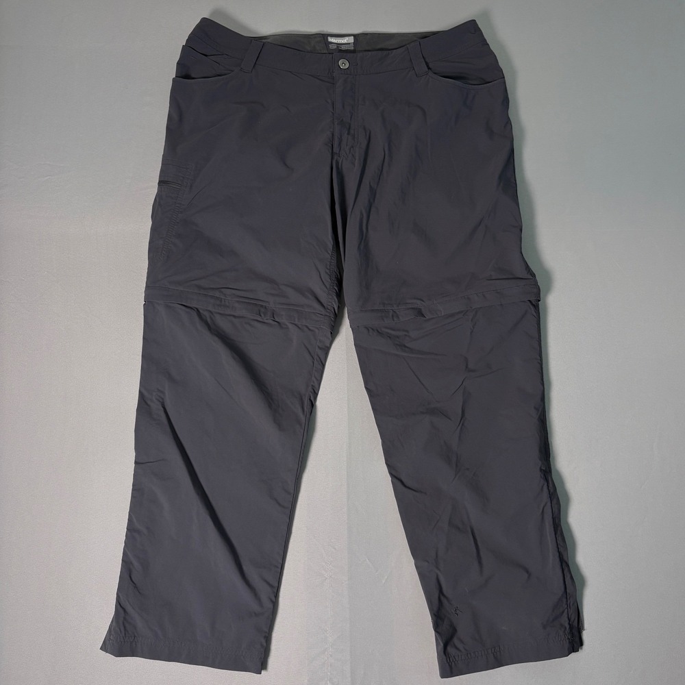 Marmot Mens 38 Gray Convertible Zip Off Hiking Cargo Pants Trekking Outdoor